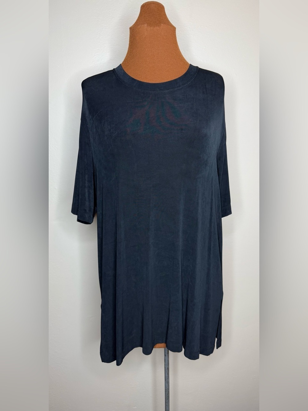 Chico's Private Edition Black Relaxed Short-Sleeve Tunic Top Size 3 (XL)